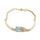 Tonalité Golden Link de laiton bracelets BJEW-L639-14G-1