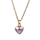 Ожерелье с подвеской в виде сердца из натуральных смешанных драгоценных камней NJEW-JN04486-4