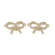 Brass Micro Pave Clear Cubic Zirconia Connector Charms KK-E068-VB067-2