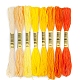 8 écheveaux 8 couleurs fil à broder polyester 6 plis PW-WG88461-01-1