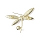 Rhinestonoe Dragonfly with Plastic Imitation Pearl Brooch Pin JEWB-I020-02LG-2