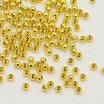 Латунь круглый шарики прокладки, бесшовный, золотые, 2.4 мм, отверстие : 0.8 мм