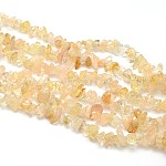 Chapelets de perles de citrine naturelle, puces, 5~8x5~8mm, Trou: 1mm, environ 31.5 pouce