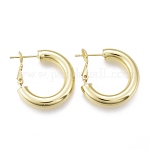 Brass Hoop Earrings, Long-Lasting Plated, Ring, Real 18K Gold Plated, 25x5mm, Pin: 0.8mm