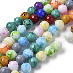 Chapelets de perles en verre peint par pulvérisation, ronde, couleur mixte, 10mm, Trou: 1.3~1.6mm, Environ 43 pcs/chapelet, 16 pouce