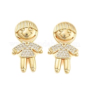 Подвески из латуни с покрытием из прозрачного кубического циркония KK-S379-09G-A