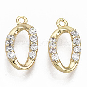 Brass Micro Pave Clear Cubic Zirconia Charms KK-R126-042-NF