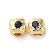 Латунные микро проложить кубического циркония бусы KK-P256-09G-04