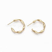 Semicircular Brass Stud Earrings KK-Q762-016G-NF
