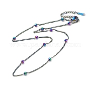 Ионное покрытие (ip) 304 ожерелье-цепочка из нержавеющей стали для мужчин и женщин NJEW-E076-01M