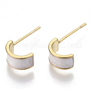 Brass Enamel Half Hoop Earrings KK-N232-97A-NF