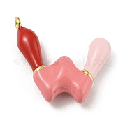 Латунь эмаль подвески KK-E093-03G-W