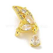 Латунные прозрачные кубические распорки в форме бабочки KK-L075-010G