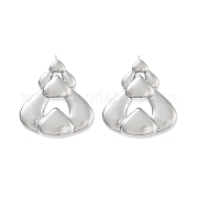 Серьги-гвоздики из латуни с полыми каплями EJEW-Q811-10P