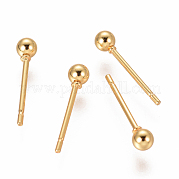 Серьги-гвоздики с шариками из нержавеющей стали 304 EJEW-F237-01A-G