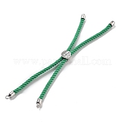 Серебряные браслеты из витого нейлонового шнура DIY-B066-03P-16