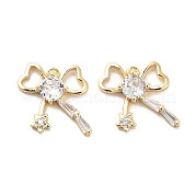 Латунные микропаве прозрачные кубические циркониевые подвески KK-C054-19G