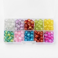 Lackierte transparent Crackle Glasperlen Stränge CCG-X0005-4mm-B