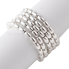 Fili di perline elettrolitiche, ovale, argento, 4.5x3mm, Foro: 0.8 mm, circa 94~99pcs/filo, 16.93~18.11'' (43~46 cm)