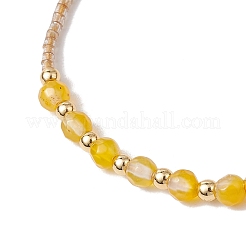 7 bracciale di perline intrecciate con pietre preziose naturali&nbsp;BJEW-JB11420