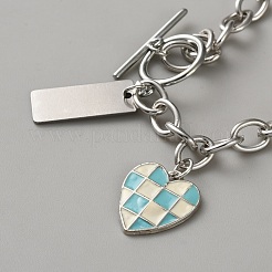 Messing-Emaille-Herz-Charm-Armbänder&nbsp;BJEW-WH0012-53P