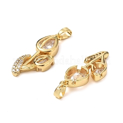 Pendentifs avec zircon cubiques à micro-pavés en laiton&nbsp;KK-G533-04G-01