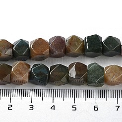Fili di perline rotonde con taglio a stella di agata indiana naturale&nbsp;G-M418-C08-01