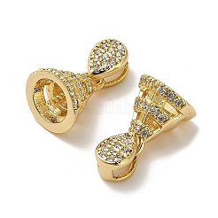 Cremagliera placcatura ottone micro pavé di zirconi coppa perla peg bails pin pendenti&nbsp;KK-S397-14G