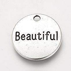 Pendentifs en alliage de style tibétain&nbsp;TIBEP-Q078-16AS-RS