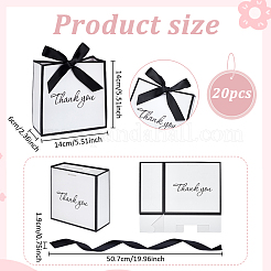 10 Stück Dankeschön-Geschenkverpackungsbox aus Papier mit Schleife&nbsp;CON-WH0112-065B