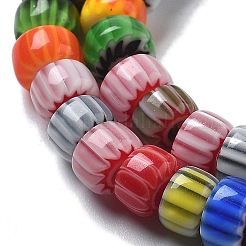 Handgemachte Millefiori Bunte Malerei Perlen Stränge&nbsp;LAMP-F035-03