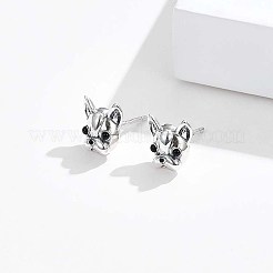 Anlaufschutz-Ohrstecker aus rhodiniertem Sterlingsilber 925&nbsp;STER-BB72117