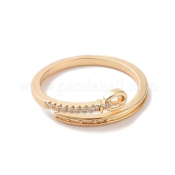 Anneaux de manchette ouverts en laiton micro pavé de zircone cubique&nbsp;RJEW-K263-07KCG