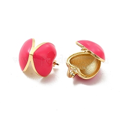 Aretes de aro con corazón esmaltado&nbsp;EJEW-C054-02G