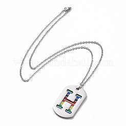 Collane con ciondolo in acciaio inossidabile stile pride 201&nbsp;NJEW-F288-04B-P