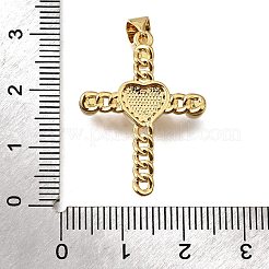 Colgantes de perlas de imitación ABS con circonita cúbica micropavé de latón&nbsp;KK-D328-03G-A
