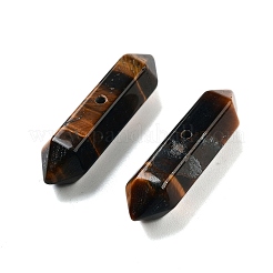 Natürliche Tigerauge-Doppelterminal-Spitzperlen&nbsp;G-A231-01C