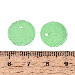 Breloques en forme de disque en coquillage de capiz naturel peint à la bombe&nbsp;X1-BSHE-T014-02E