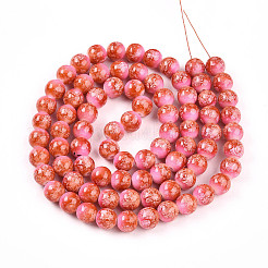 Chapelet de perles en verre baking paint&nbsp;DGLA-N008-10mm-01