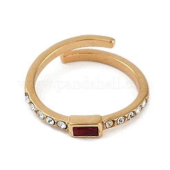 Ionenplattierender (IP) 304 Edelstahl-Manschettenring mit Strassen&nbsp;RJEW-D083-09G-01