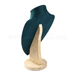 Espositori per gioielli in microfibra e legno a forma di busto per collane e orecchini&nbsp;NDIS-H042-01C-01