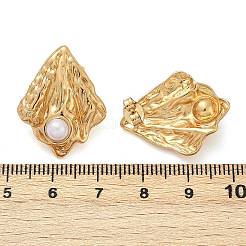 Boucles d'oreilles à tige en acier inoxydable 304 et perles en plastique ABS&nbsp;STAS-D368-01B-G