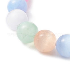 Braccialetto elasticizzato con perline rotonde in selenite naturale tinta&nbsp;BJEW-JB09411-01