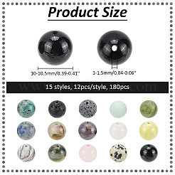 180 Stück 15 Stile natürliche gemischte Edelsteinperlen-Sets&nbsp;G-NB0005-17