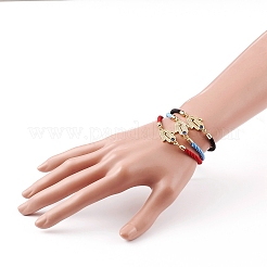 Ensembles de bracelets coulissants en nylon torsadé réglable&nbsp;BJEW-JB05858