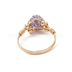 Handgefertigte Polymer Clay Strass Fingerringe für Frauen&nbsp;RJEW-JR00918