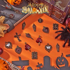 18 stücke 9 stil halloween legierung strass anhänger&nbsp;JX161A