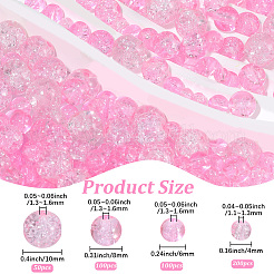 450 pièce de 4 styles de perles en verre craquelé peintes en aérosol&nbsp;CCG-PA0001-09E
