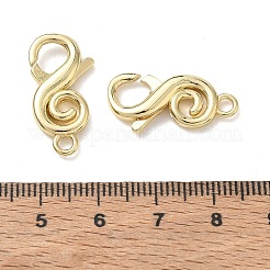 Chiusura a moschettone a spirale a forma di S in ottone per la creazione di gioielli&nbsp;KK-CBA5585-05G