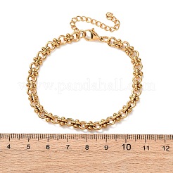 Pulseras de cadena de eslabones de anillo de acero inoxidable 304 para mujer&nbsp;BJEW-F529-13G